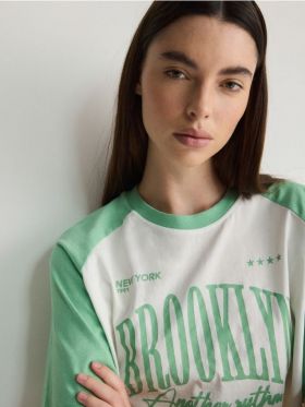 T-shirt cu imprimeu - verde-deschis