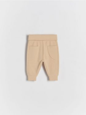 Pantaloni din jerseu, cu buzunare - bej
