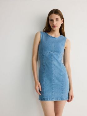 Rochie mini din denim - albastru