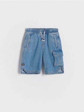 Blugi cargo scurti - albastru