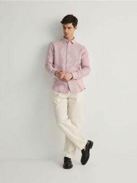 Camasa regular fit, din in - roz-pastel