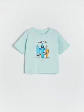 Tricou cu imprimeu - turcoaz-deschis
