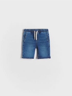 Pantaloni scurti jogger, din denim - albastru