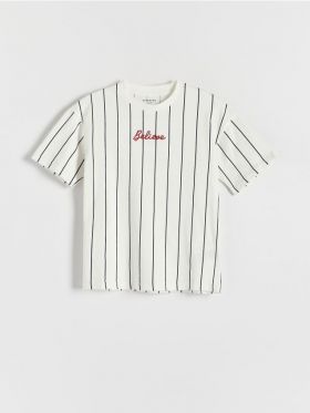 Tricou oversized in dungi - crem