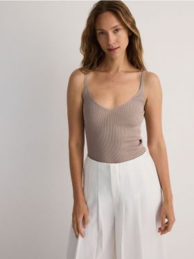 Top din tricot - bej