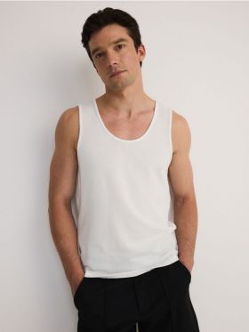 Tank top din bumbac - crem