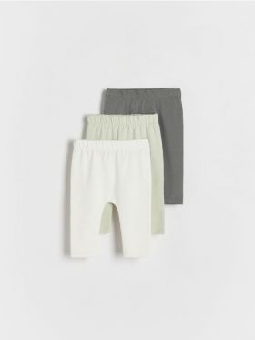 Set de 3 perechi de pantaloni cu continut ridicat de bumbac - gri-inchis