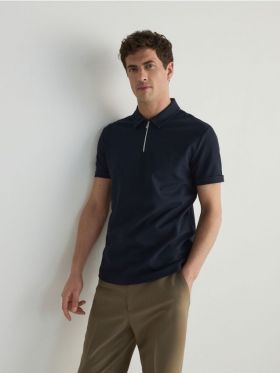 Tricou polo regular - bleumarin