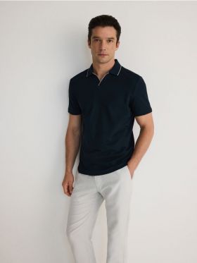 Tricou polo regular fit - bleumarin