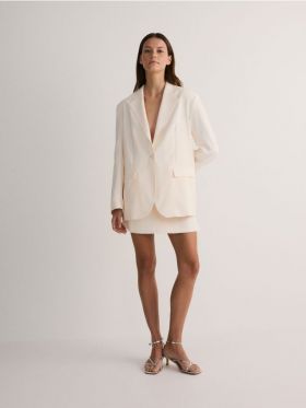 Blazer oversized cu continut ridicat de modal - crem