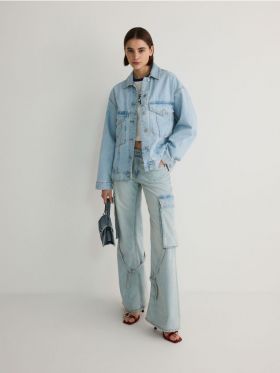 Geaca oversized din denim - albastru