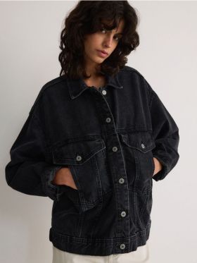 Geaca oversized din denim - negru