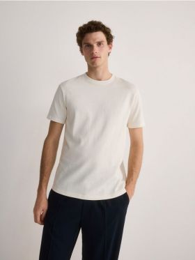 Tricou regular - crem