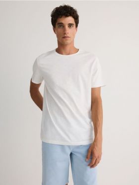 Tricou regular fit uni - crem