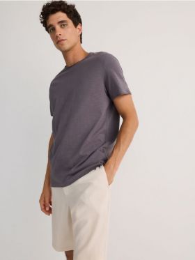 Tricou regular fit uni - gri-inchis