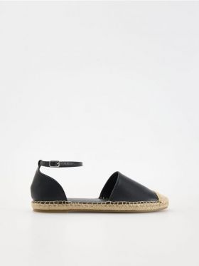 Sandale din piele in stil roman - negru