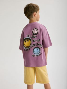Tricou oversized SmileyWorldŽ - violet