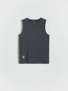 Tricou fara maneci - gri-inchis