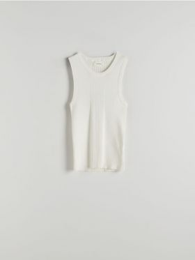 Tank top din bumbac - alb