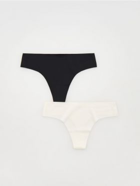 Set de 2 perechi de chiloti tanga - crem