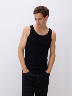 Tank top din bumbac - negru