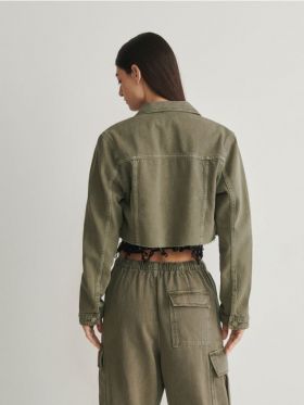 Geaca de blugi - verde-oliv deschis