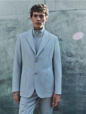 Sacou regular fit - gri deschis