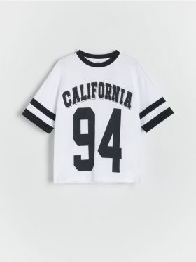 Tricou oversized din bumbac - crem