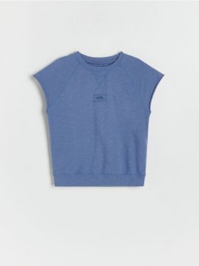 Tricou oversized din bumbac - albastru