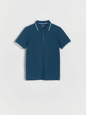 Tricou polo - Albastru metalizat