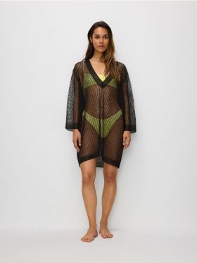 Rochie de plaja din plasa - negru