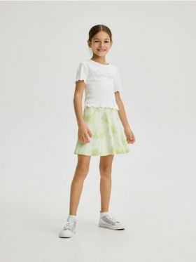 Fusta cu efect tie-dye - verde-deschis