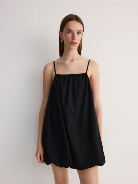 Rochie cu maneci bufante - negru