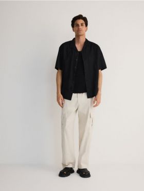 Pantaloni loose cargo - bej