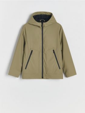 Geaca parka cu gluga - verde-maroniu