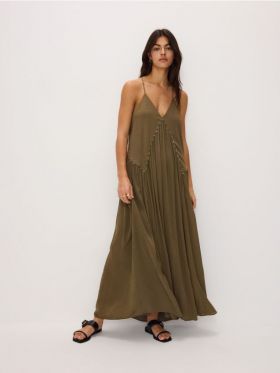 LADIES` DRESS - verde-oliv