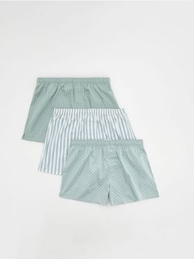 Set de 3 perechi de boxeri loose - verde-pal