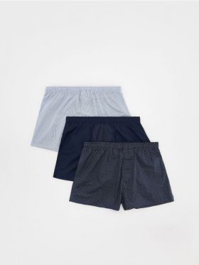 Set de 3 perechi de boxeri loose - bleumarin