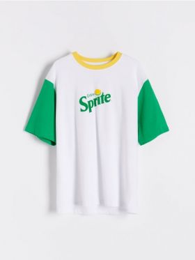 Tricou oversized cu Sprite - crem