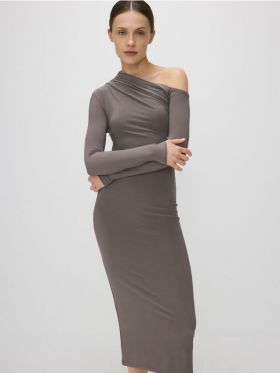 Rochie midi - cacao-cu-lapte