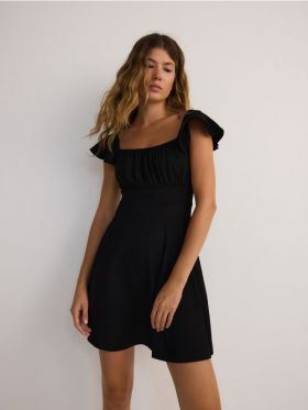 Rochie mini cu volane - negru