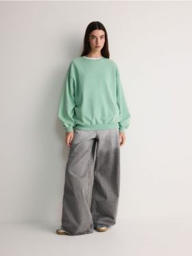 Bluza sport oversized - verde-deschis