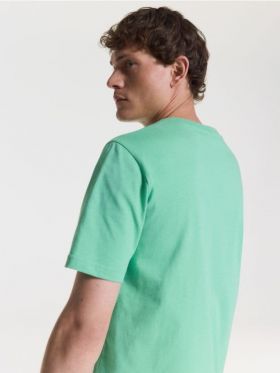 Tricou regular din bumbac - verde-deschis