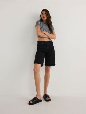 Pantaloni scurti din denim - negru