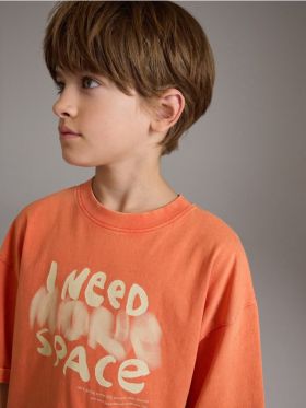 Tricou oversized din bumbac - corai