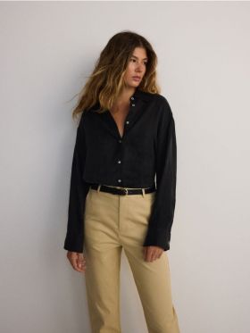 LADIES` TROUSERS & BELT - bej