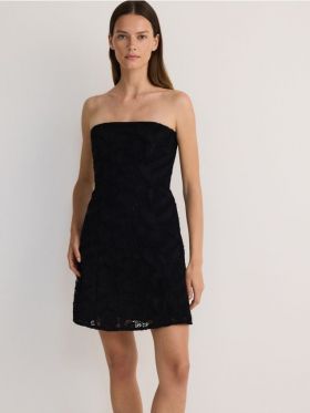 Rochie mini ajurata - negru