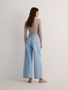 Blugi wide leg - albastru