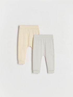 Set de 2 perechi de pantaloni din bumbac - gri deschis