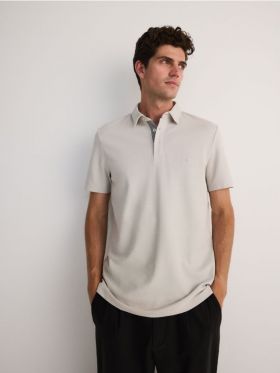 Tricou polo regular fit - gri deschis